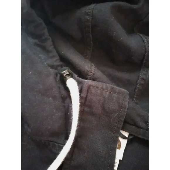 THE NORTH FACE Denim Jacket Women's Size XS Black Hooded Pullover Hoodie - Picture 5 of 13